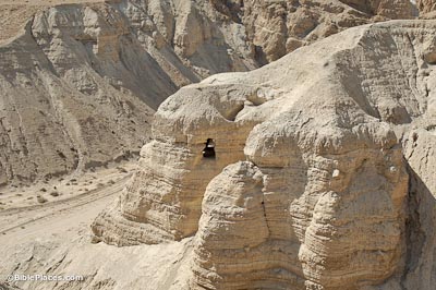 The famous Qumram Cave 4 (among 10 caves) where many of the Dead Sea Scrolls were discovered